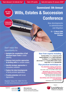 Queensland: 5th Annual Wills, Estates & Succession Conference